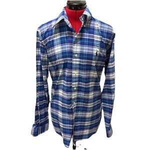 Ralph Lauren Men’s Blue Plaid Polo Size Medium